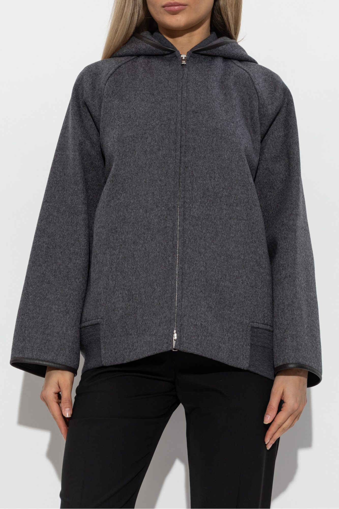 ジャケット BOTTEGA VENETA Women Jackets 724202V2KF0 1264 GREY Bottega Veneta Wool jacket with hood | Women's Clothing | Vitkac
